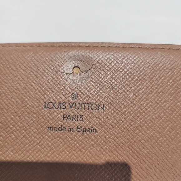 Louis Vuitton Brown Monogram Wallet Vintage Leather Zippered Porte Tresor Bifold - Picture 7 of 14